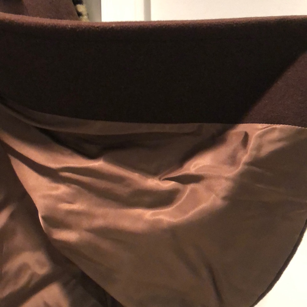 Brown Swing Coat With Faux Leopard Shawl Collar - Picture 7 of 11